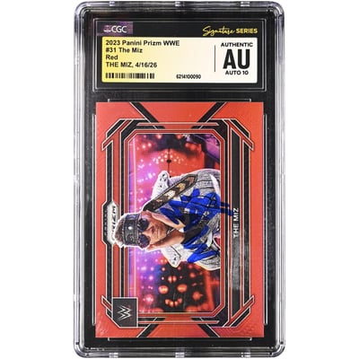 The Miz WWE Autographed 2023 Panini Prizm Red #31 #/299 CGC Fanatics Witnessed Authenticated AUTO 10 Card