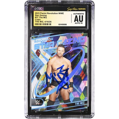 The Miz WWE Autographed 2023 Panini Revolution Star Gazing Cubic #37 #/49 CGC Fanatics Witnessed Authenticated AUTO 10 Card
