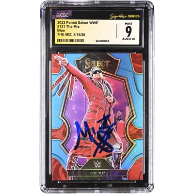 The Miz WWE Autographed 2023 Panini Select Blue #131 #/199 CGC Fanatics Witnessed Authenticated 9/10 Card