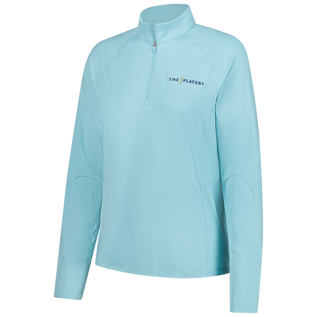  THE PLAYERS Puma Women's YOU-V Solid Quarter-Zip Pullover - Light Blue