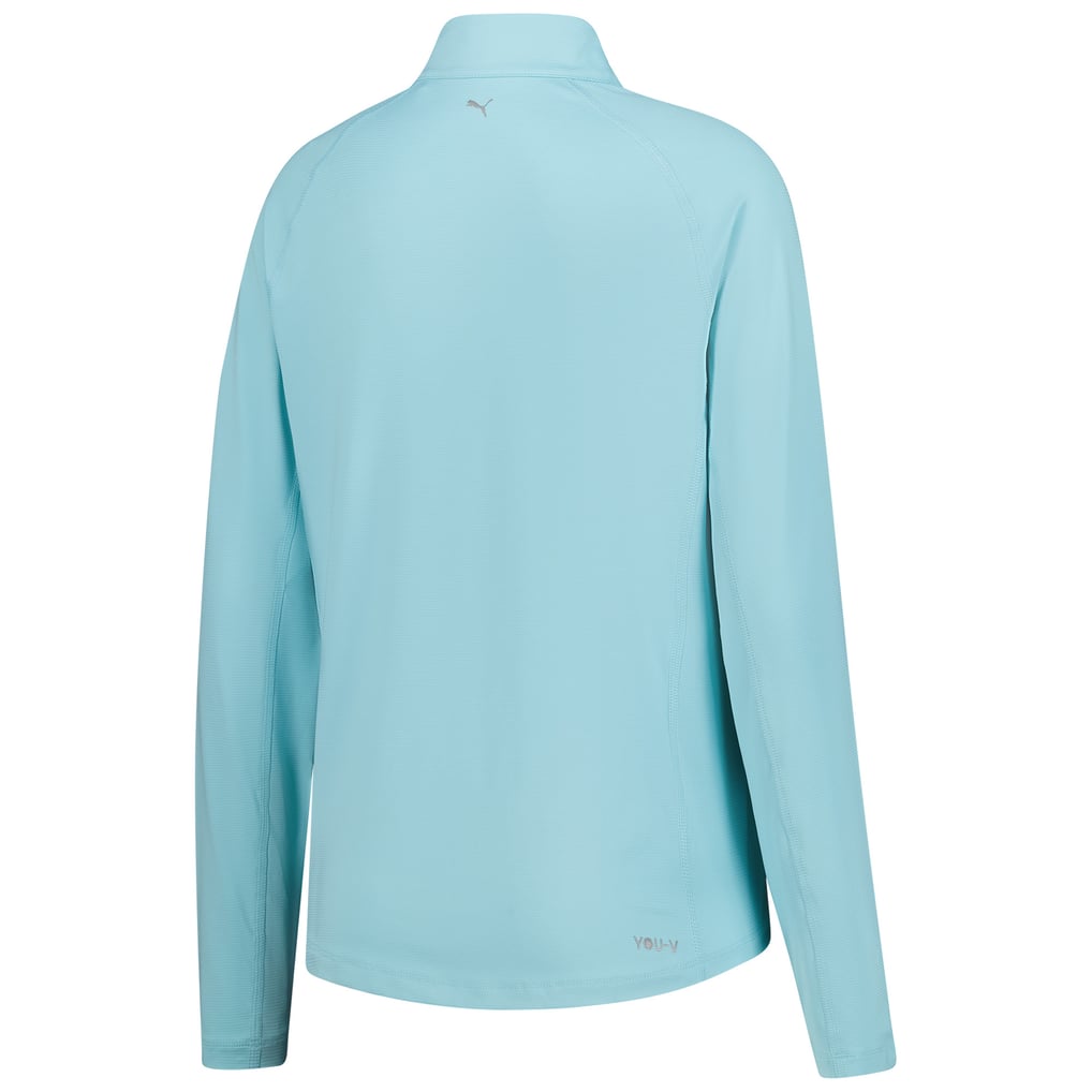  THE PLAYERS Puma Women's YOU-V Solid Quarter-Zip Pullover - Light Blue