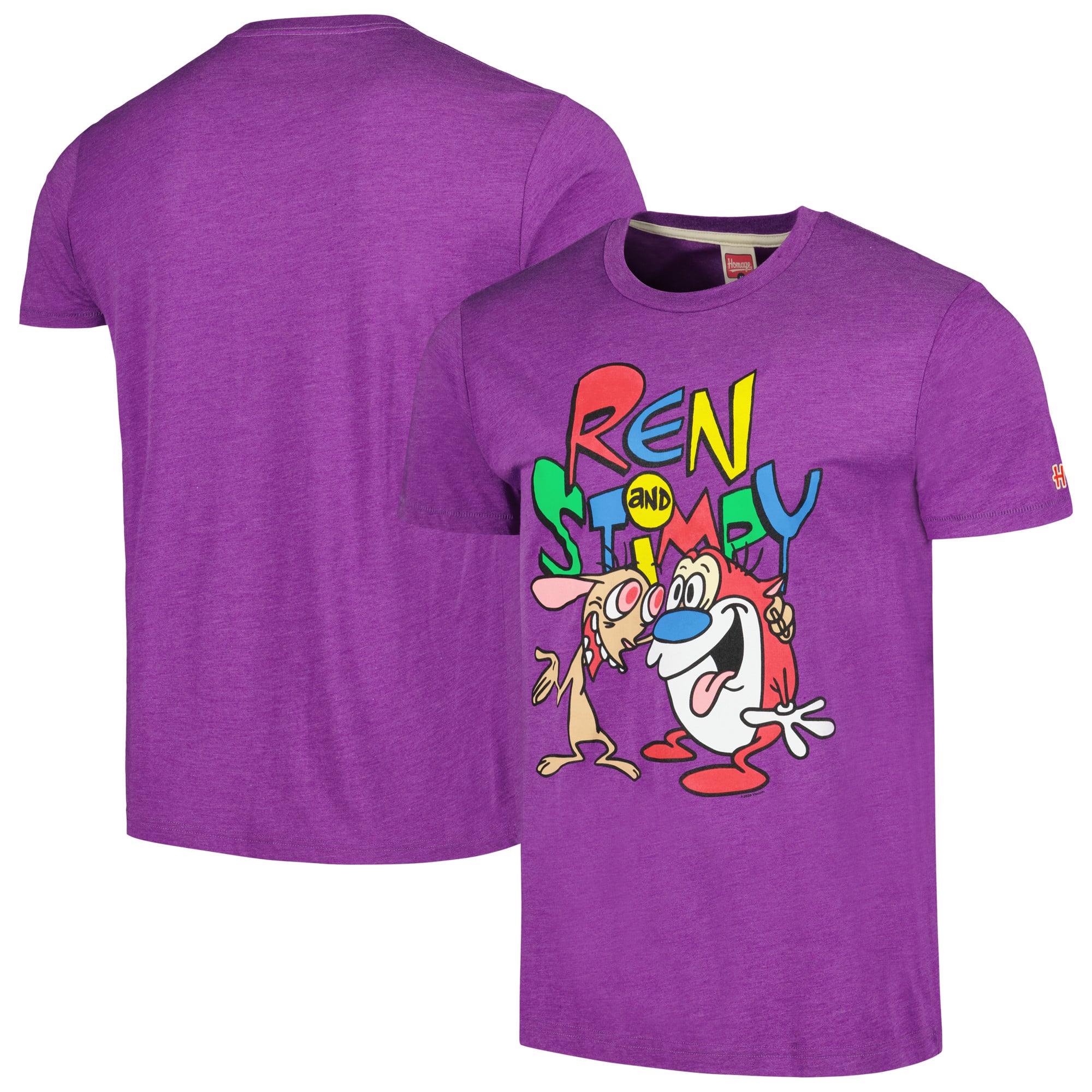 The Ren & Stimpy Show Homage Unisex Graphic Tri-Blend T-Shirt - Purple