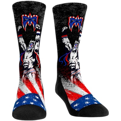  The Ultimate Warrior Rock Em Unisex Superstar USA Crew Socks - Black