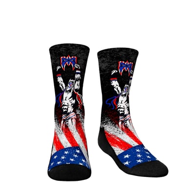  The Ultimate Warrior Rock Em Youth Superstar USA Crew Socks - Black