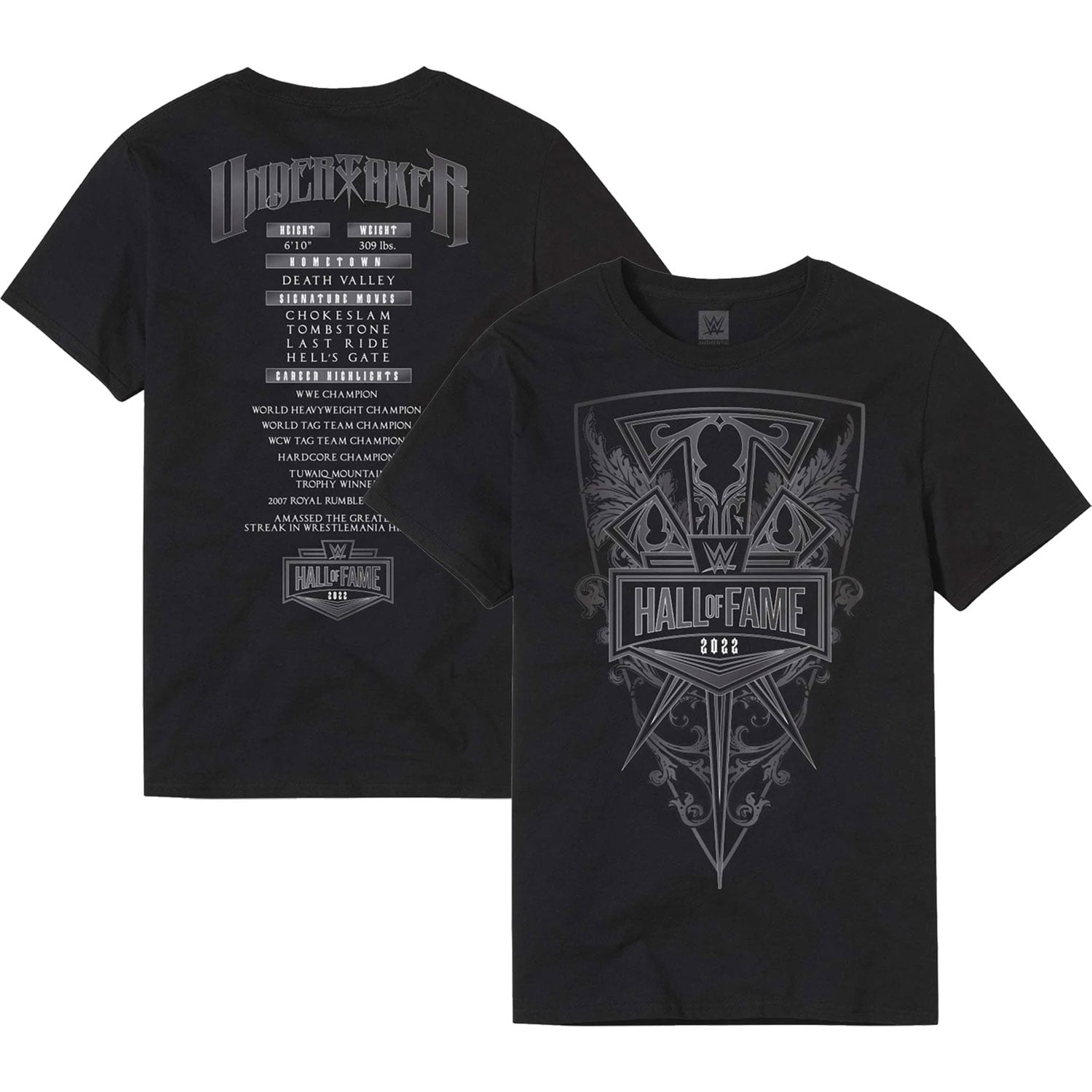 The Undertaker Hall of Fame 2022 Career Highlights T-Shirt - Black