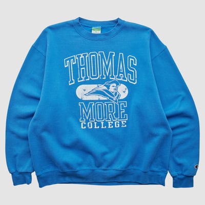 Thomas More Saints Champion 2010s Pullover Sweatshirt - Blue - XL by Fanatics Real Vintage