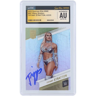 Tiffany Stratton WWE Autographed 2023 Panini Donruss Elite #99 CGC Fanatics Witnessed Authenticated Auto 10 Card