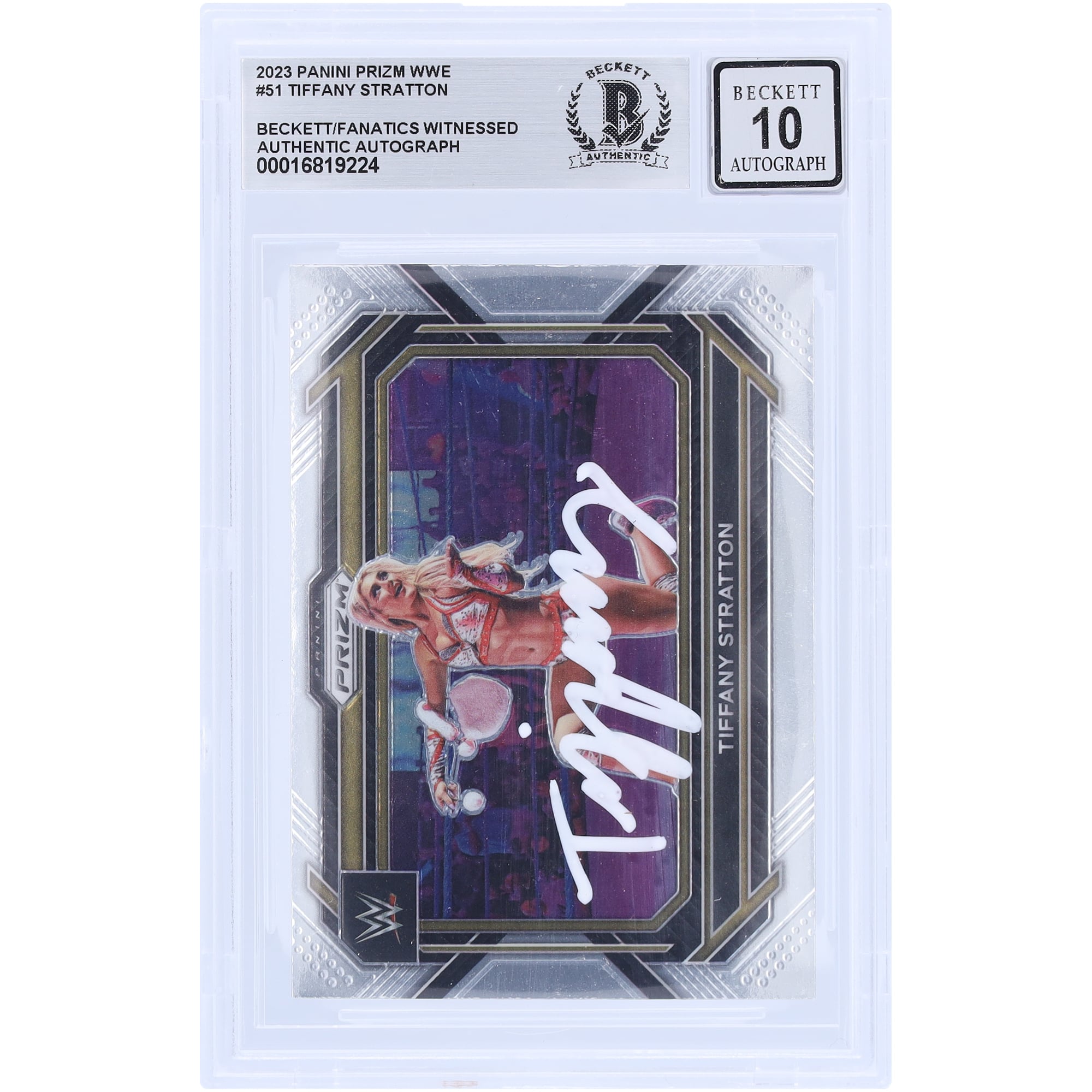 Tiffany Stratton WWE Autographed 2023 Panini Prizm White Ink #51 