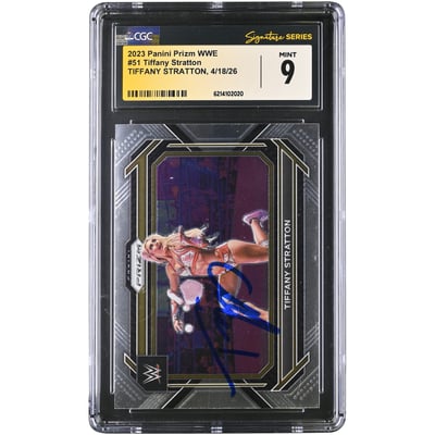 Tiffany Stratton WWE Autographed 2023 Panini Prizm WWE #51 CGC Fanatics Witnessed Authenticated MINT 9 Card