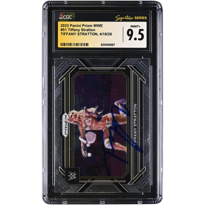 Tiffany Stratton WWE Autographed 2023 Panini Prizm WWE #51 CGC Fanatics Witnessed Authenticated MINT+ 9.5 Card