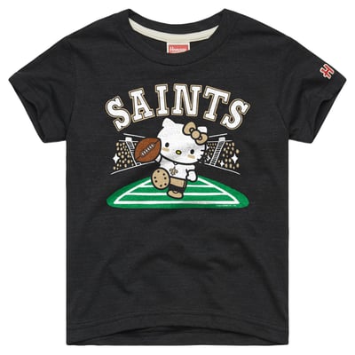 New Orleans Saints x Hello Kitty Homage Toddler Tri-Blend T-Shirt - Charcoal