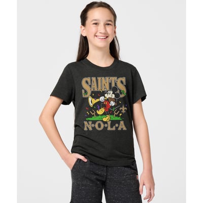 New Orleans Saints x Mickey Mouse Homage Toddler Tri-Blend T-Shirt - Charcoal
