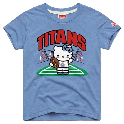 Tennessee Titans x Hello Kitty Homage Toddler Tri-Blend T-Shirt - Light Blue