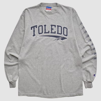 Toledo Rockets Champion 2000s Long Sleeve T-shirt - Heather Gray - S by Fanatics Real Vintage