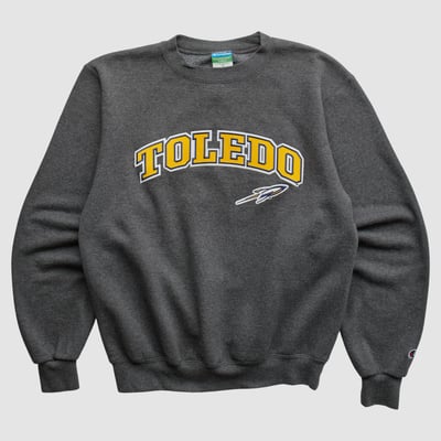 Toledo Rockets Champion 2010s Pullover Sweatshirt - Charcoal - XS by Fanatics Real Vintage