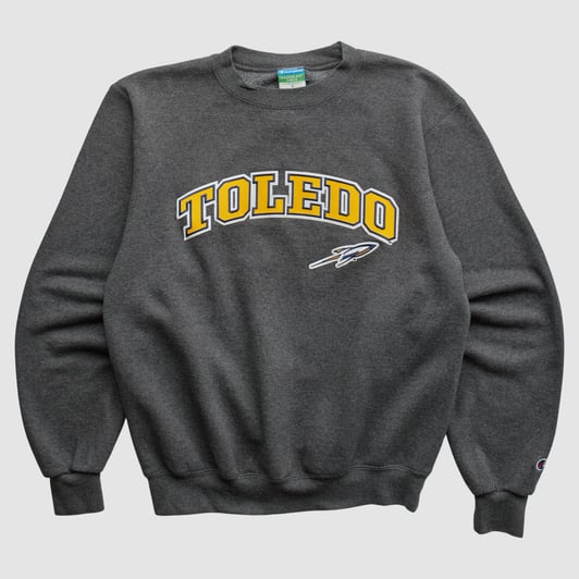 Toledo Rockets Champion 2010s Pullover Sweatshirt - Charcoal - XS by Fanatics Real Vintage