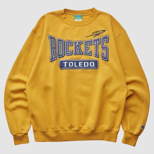Toledo Rockets Champion 2010s Pullover Sweatshirt - Yellow - S by Fanatics Real Vintage