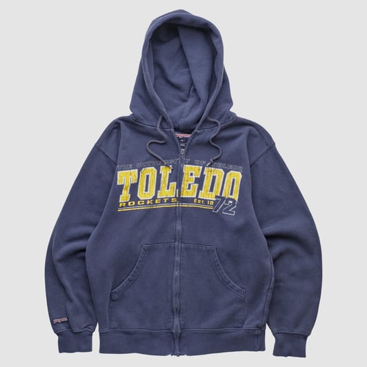 Toledo Rockets Jansport 2000s Hooded Full Zip Sweatshirt - Navy - XXS by Fanatics Real Vintage
