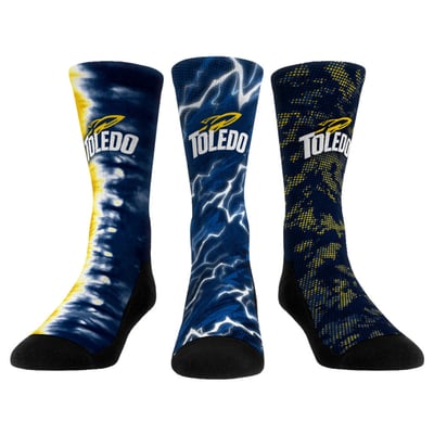 Toledo Rockets Rock Em Unisex Three-Piece Team Tones Crew Socks Set