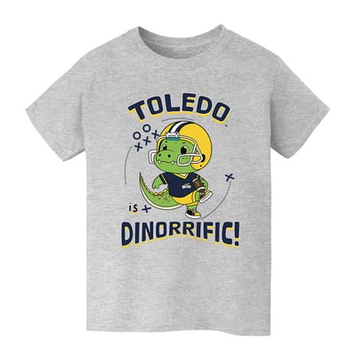 Toledo Rockets Vive La Fete Youth Dinorrific T-Shirt - Gray