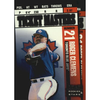 1998 Leaf Rookies and Stars Ticket Masters #14 Roger Clemens/Jose Cruz Jr.