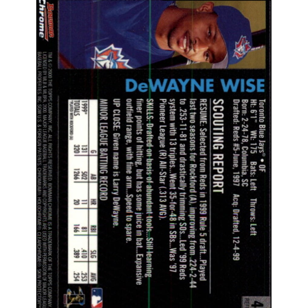 2000 Bowman Chrome Retro/Future Refractors #420 DeWayne Wise