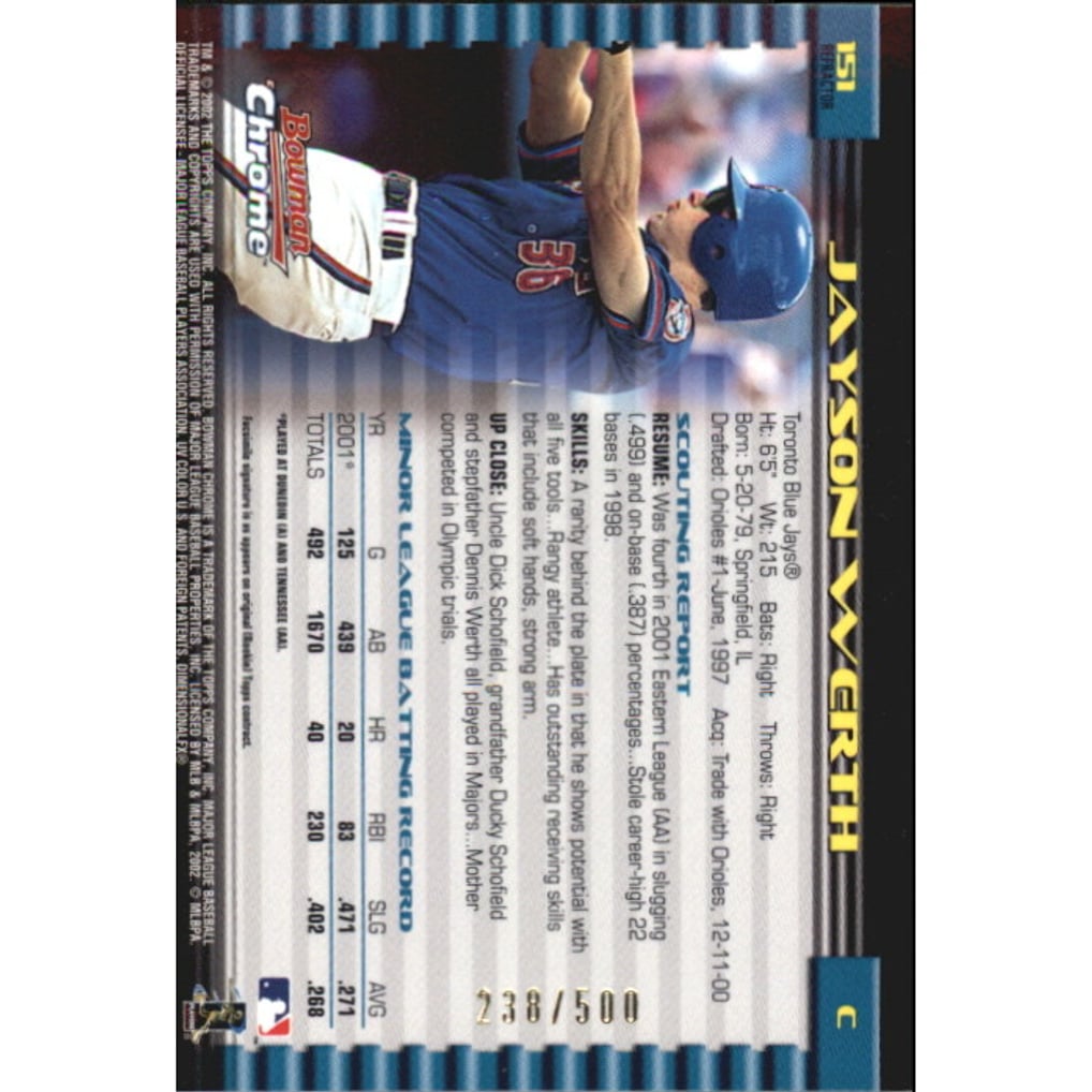 2002 Bowman Chrome Refractors #151 Jayson Werth