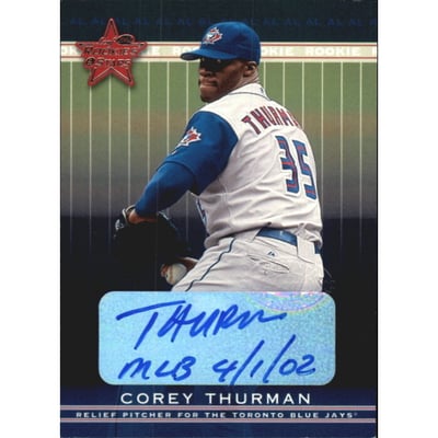 2002 Leaf Rookies and Stars Great American Signings #341 Corey Thurman/175*