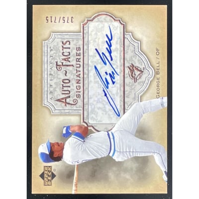 2006 Upper Deck Artifacts Auto Facts Signatures #AF-GB George Bell Auto /715