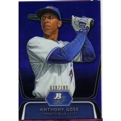 2012 Bowman Platinum Prospects Blue Refractors #BPP13 Anthony Gose