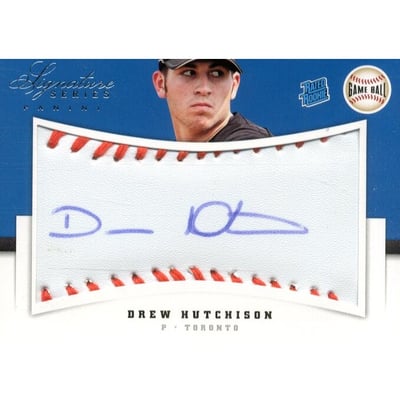 2012 Panini Signature Series Rookies Game Ball Signatures #113 Drew Hutchison