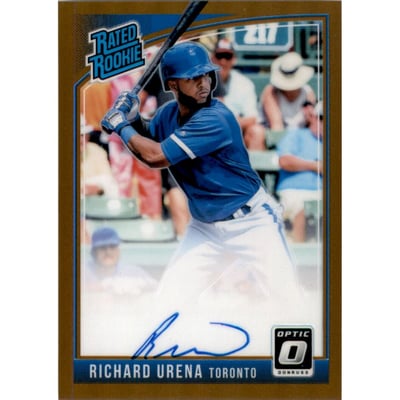2018 Donruss Optic Rated Rookies Signatures Bronze #RRSRU Richard Urena