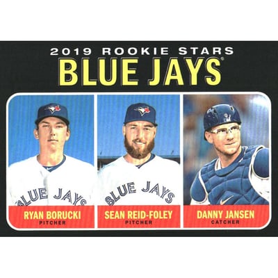 2019 Topps Heritage Black Border #376 Ryan Borucki/Danny Jansen/Sean Reid-Foley
