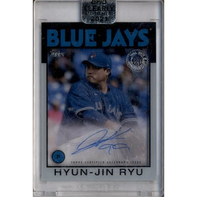 2021 Topps Clearly Authentic '86 Topps Autographs #86TBAHR Hyun-Jin Ryu