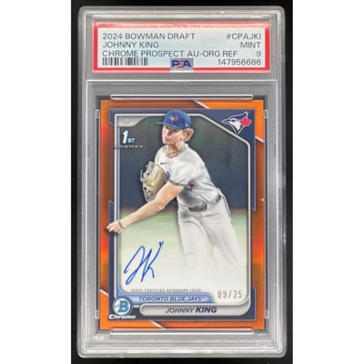 2024 Bowman Draft Chrome Prospect Orange #CPA-JKI Johnny King RC Auto /25 PSA 9