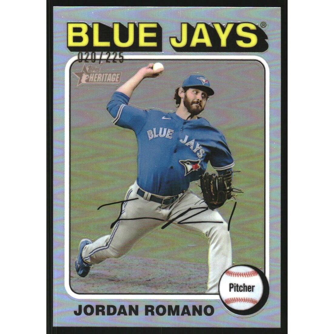 2024 Topps Heritage Chrome Silver Refractors #392 Jordan Romano HN/225