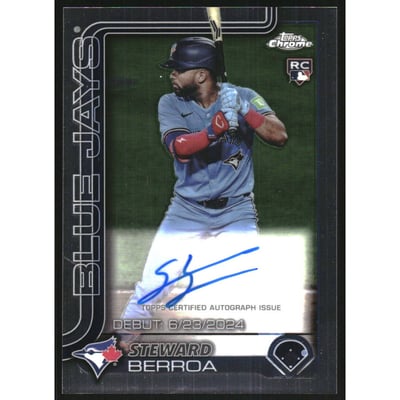 2025 Topps Chrome Update Rookie Debut Autographs #CRDASB Steward Berroa