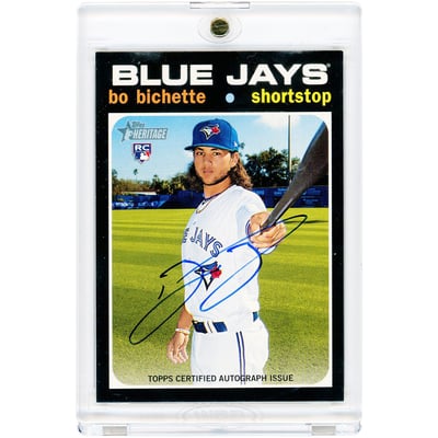 Bo Bichette Toronto Blue Jays Autographed 2020 Topps Heritage Real One #ROA-BB Rookie Card 