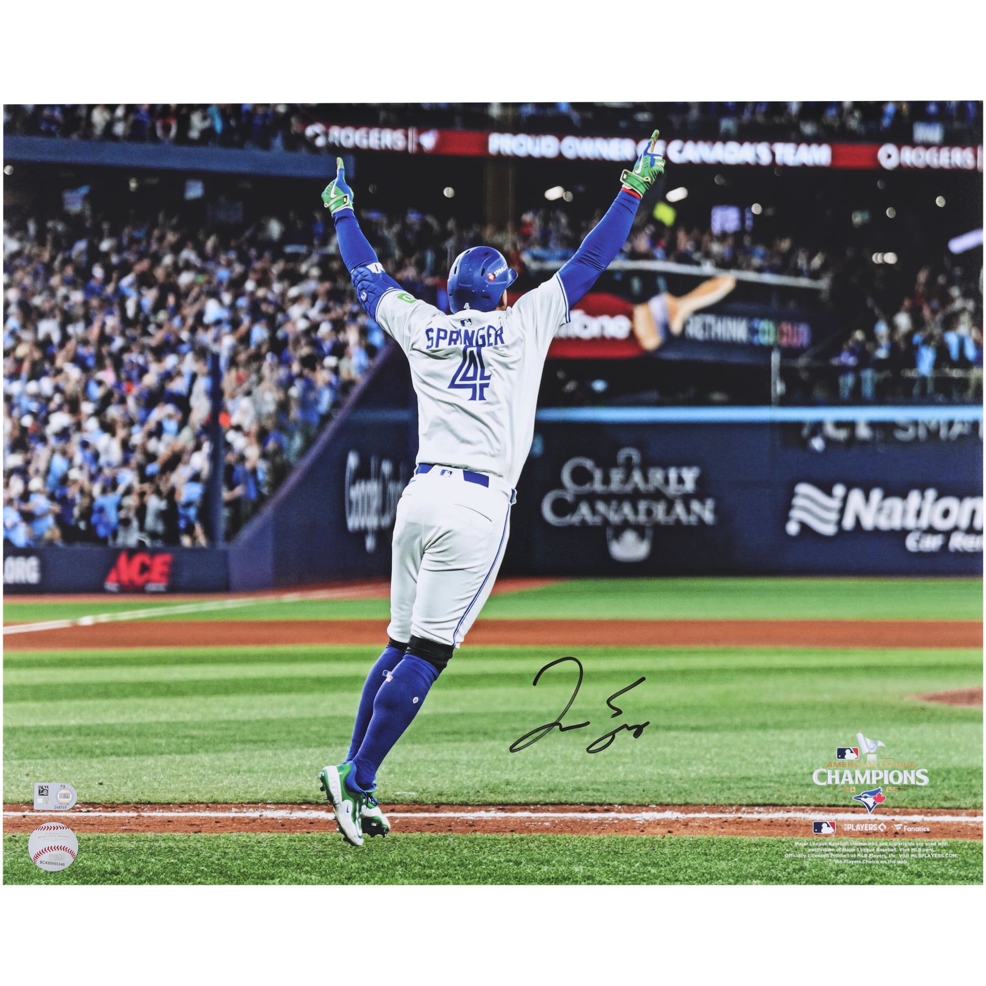George Springer Toronto Blue Jays Autographed Fanatics Authentic 