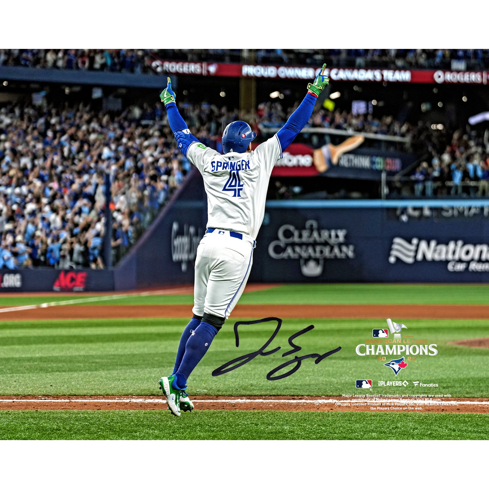 Springer George George Springer Toronto Blue Jays Autographed Fanatics Authentic 8