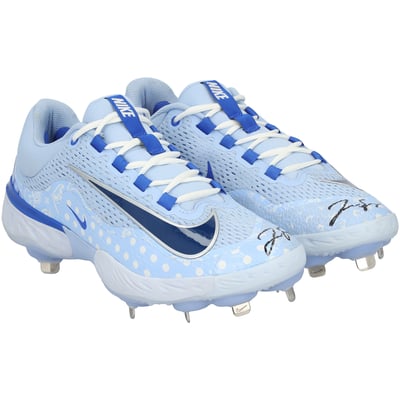 George Springer Toronto Blue Jays Autographed Fanatics Authentic Player-Issued Blue Nike Cleats from the 2025 MLB Season