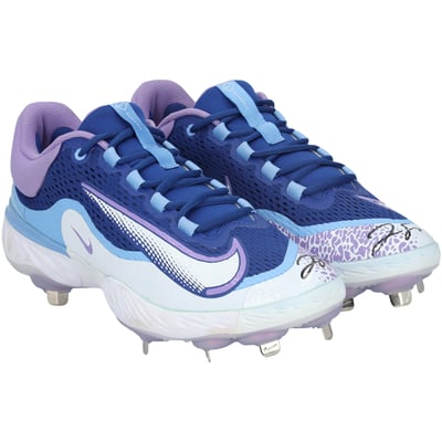 George Springer Toronto Blue Jays Autographed Fanatics Authentic Player-Issued Blue/Purple Nike Cleats from the 2025 MLB Season