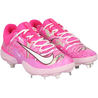 George Springer Toronto Blue Jays Autographed Fanatics Authentic Player-Issued Pink Nike Cleats from the 2025 MLB Season