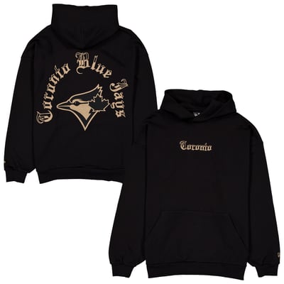  Toronto Blue Jays New Era Heritage Gothic Lettering Pullover Hoodie - Black