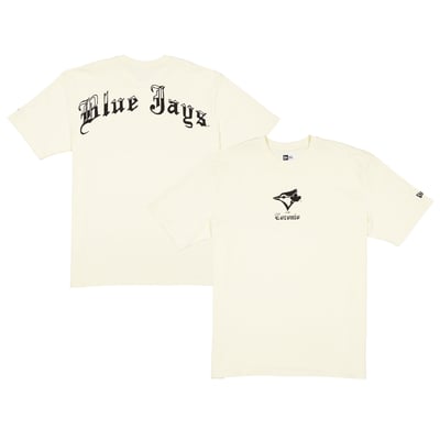  Toronto Blue Jays New Era Heritage Gothic Lettering T-Shirt - Cream