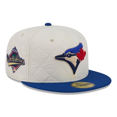 Toronto Blue Jays New Era 59FIFTY Quilted Patch Fitted Hat - Cream/Royal