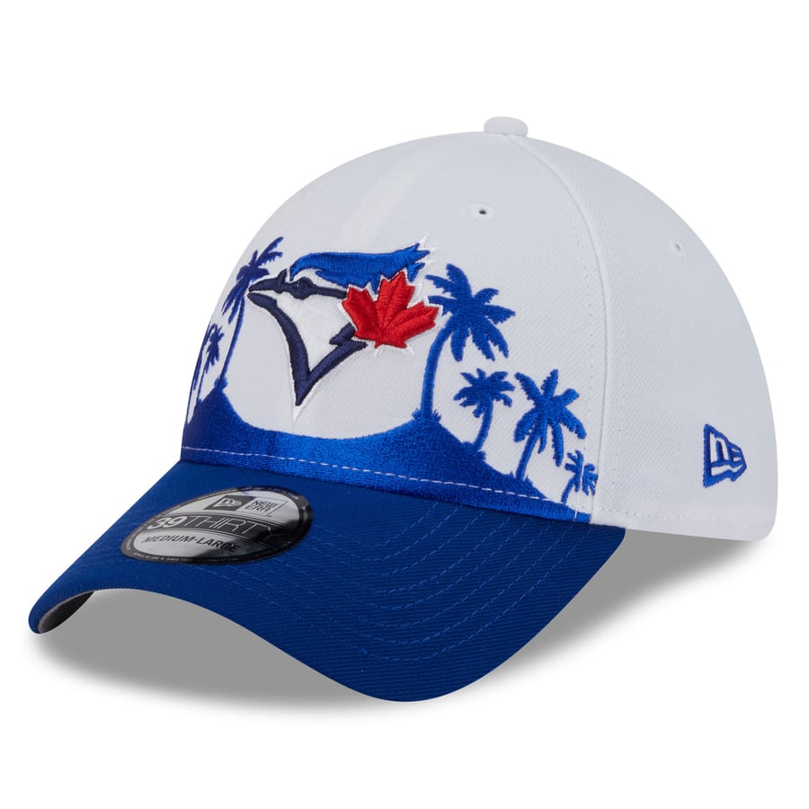 Blue Training Cap Men's Toronto Blue Jays New Era White/Royal 2025 Spring Training ...