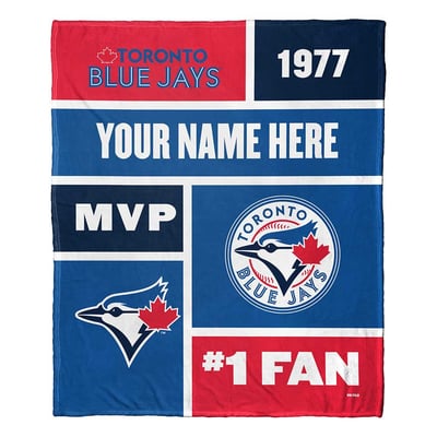 Toronto Blue Jays The Northwest Group 50'' x 60'' Colorblock Personalized Silk Touch Throw