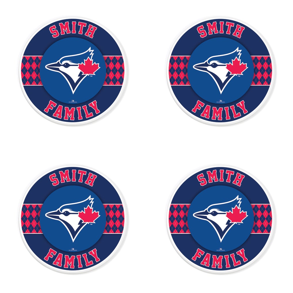 Toronto Blue Jays 4" Personalized Circular Coasters 4-Pack Set