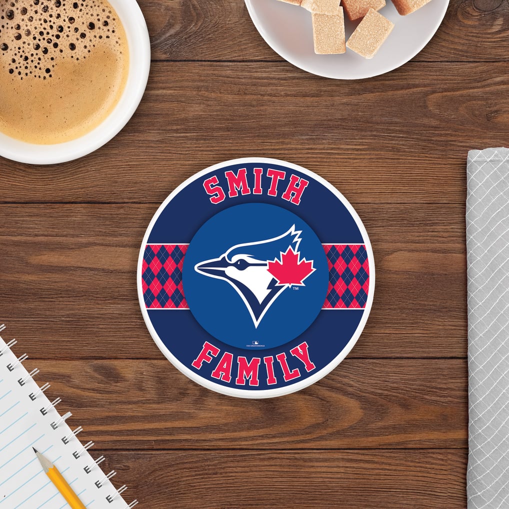 Toronto Blue Jays 4" Personalized Circular Coasters 4-Pack Set